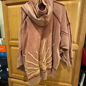 Women's Pink Sweater with Sun Design